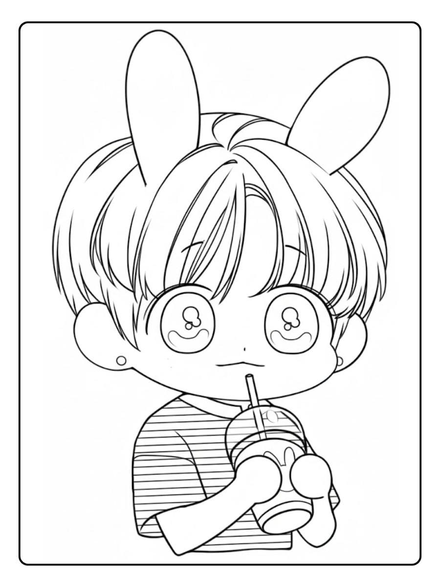 BTS Kawaii Bunny Coloriage