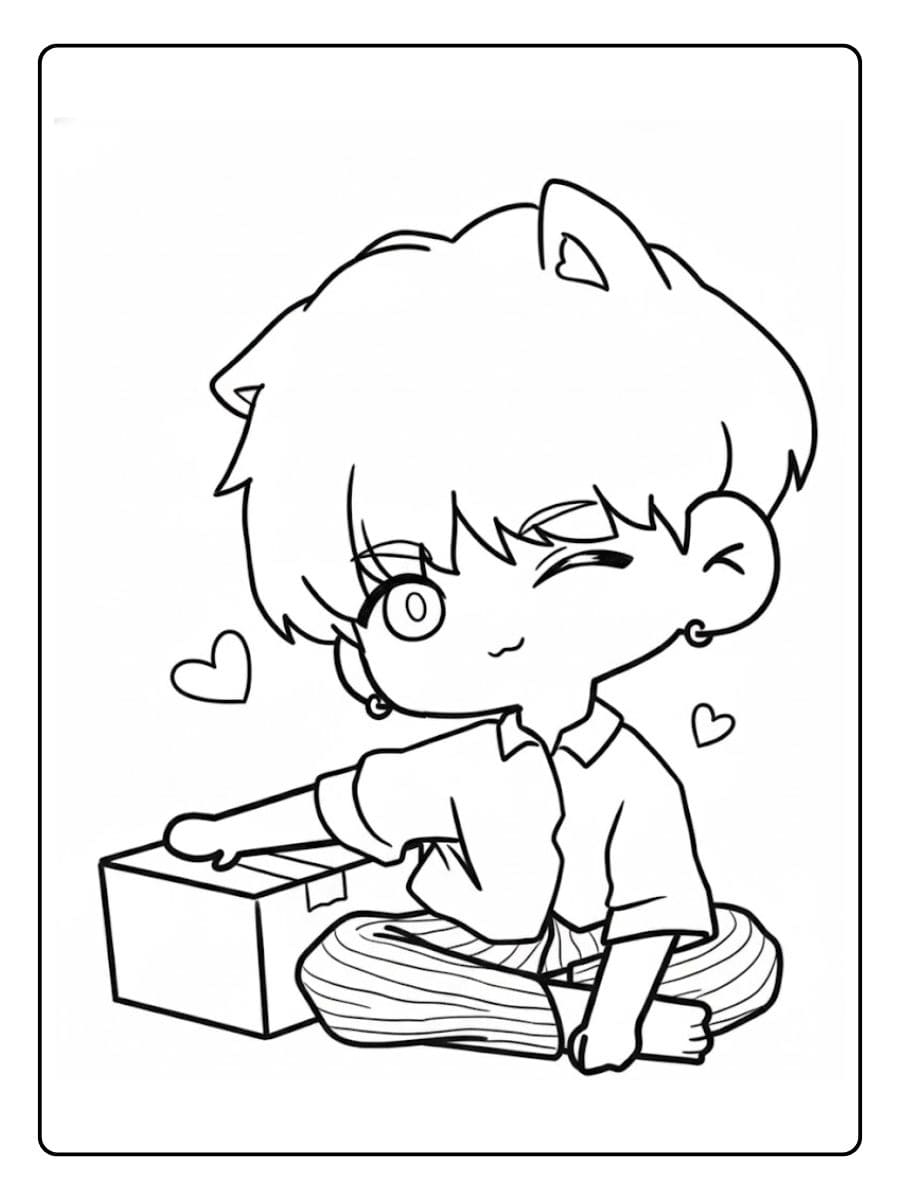 BTS Kawaii Unboxing Coloriage