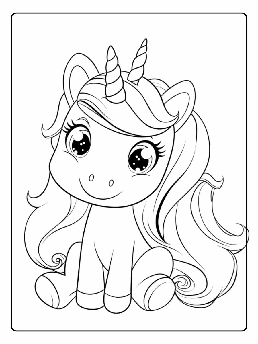 Bébé Licorne Coloriage Kawaii