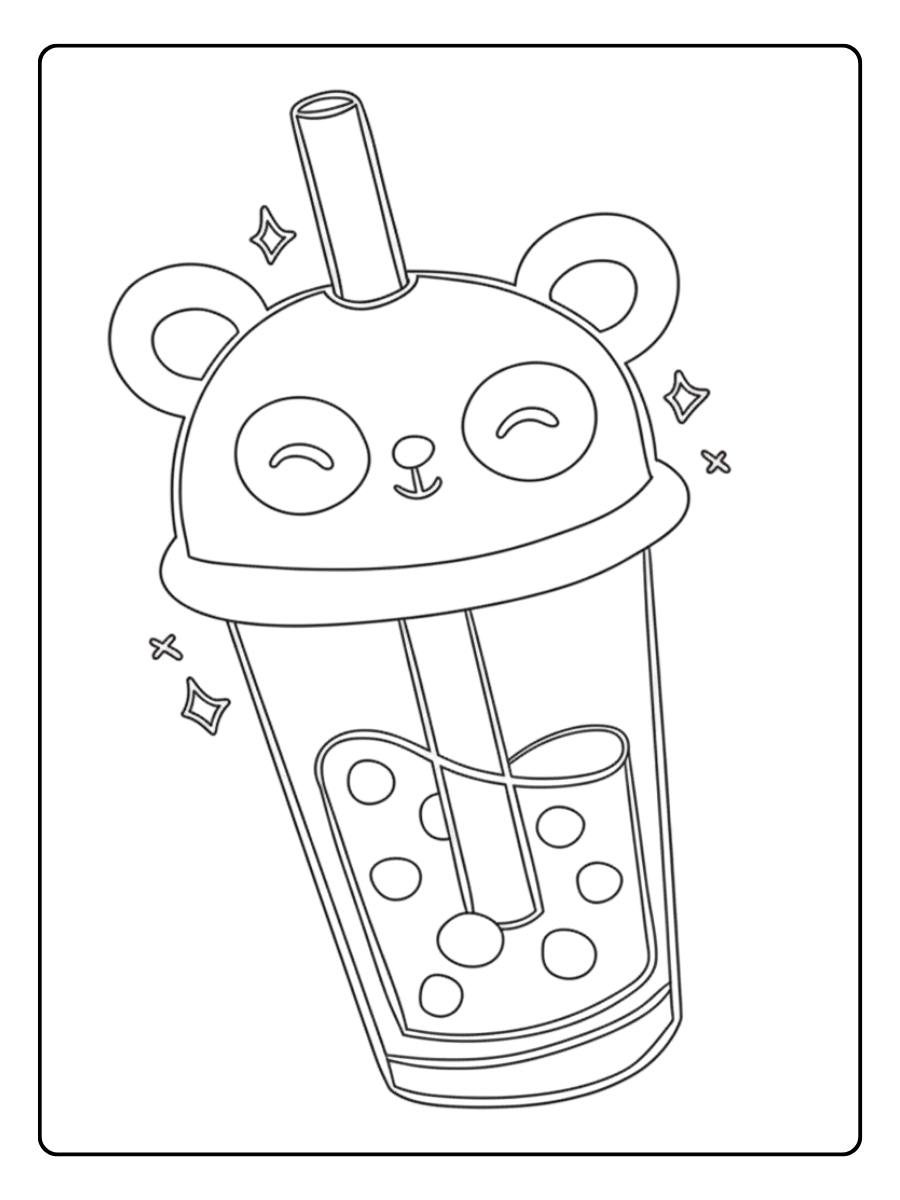 Bulles de Bonheur Coloriage Bubble Tea Kawaii
