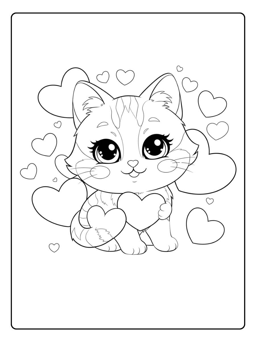 Charme Kawaii Coloriage Chaton