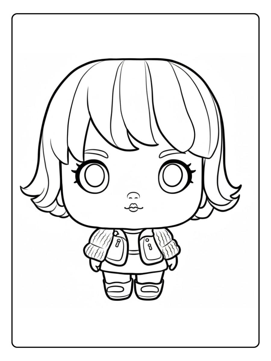 Chibi Doll Outline Coloriage Poupee Kawaii