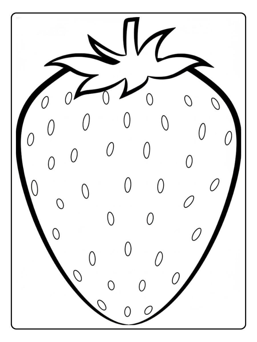 Clean Line Art Coloriage Fraise Template
