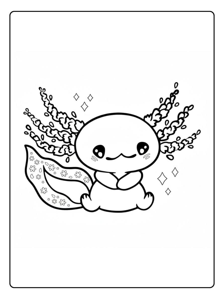 Coloriage Axolotl Kawaii Un Design Simple et Adorable