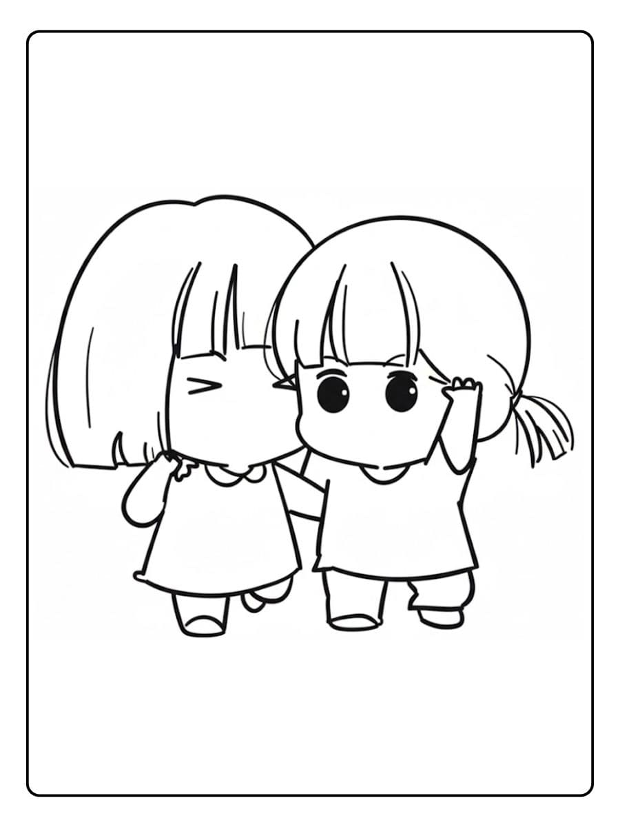 Coloriage BFF Kawaii Amies pour la Vie (2)