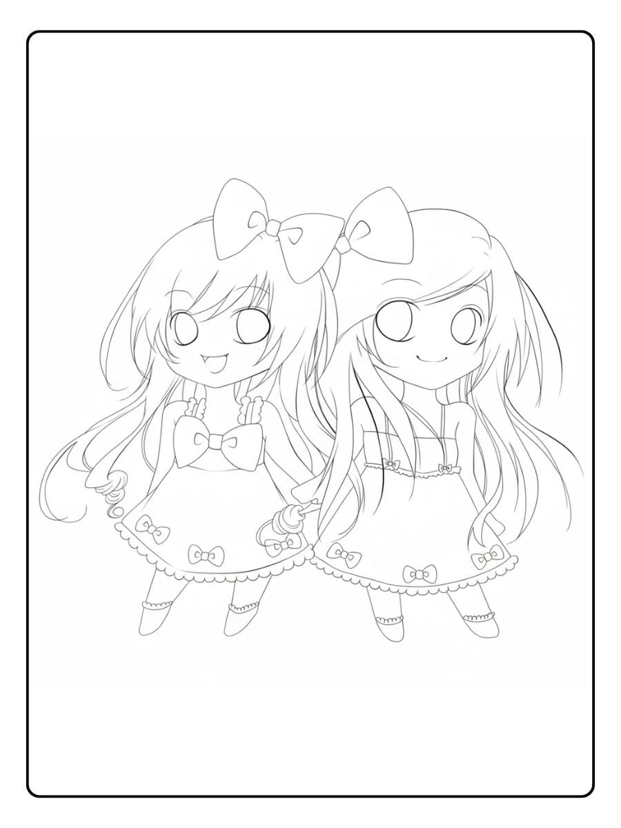 Coloriage BFF Kawaii Amies pour la Vie