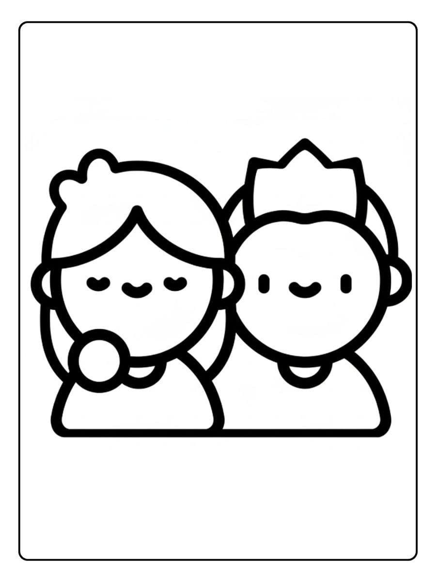 Coloriage BFF Kawaii Prince et Princesse