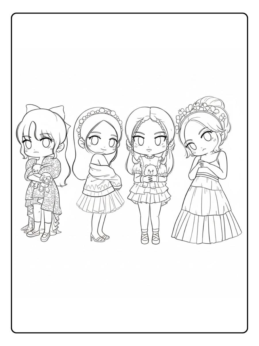 Coloriage Blackpink Kawaii Chibi