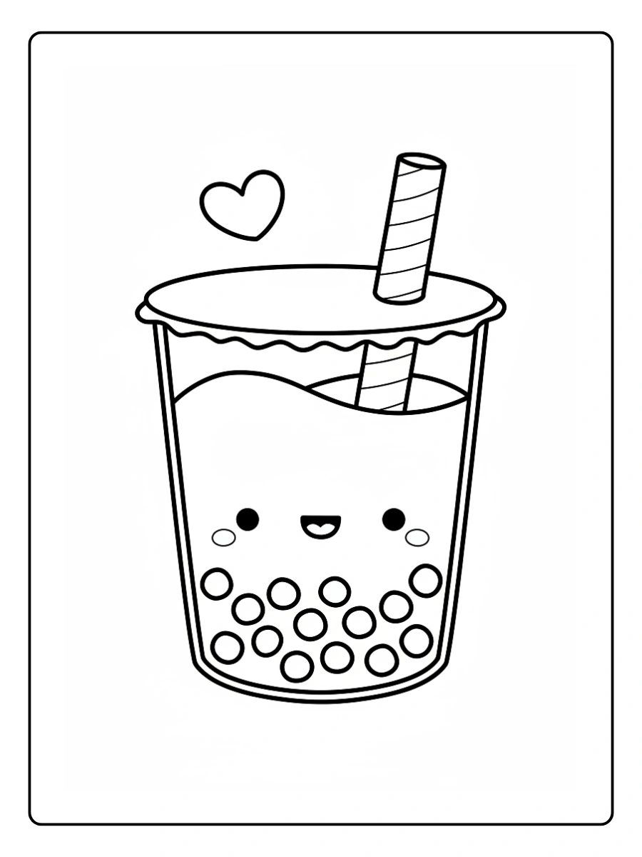 Coloriage Bubble Tea Kawaii (10)