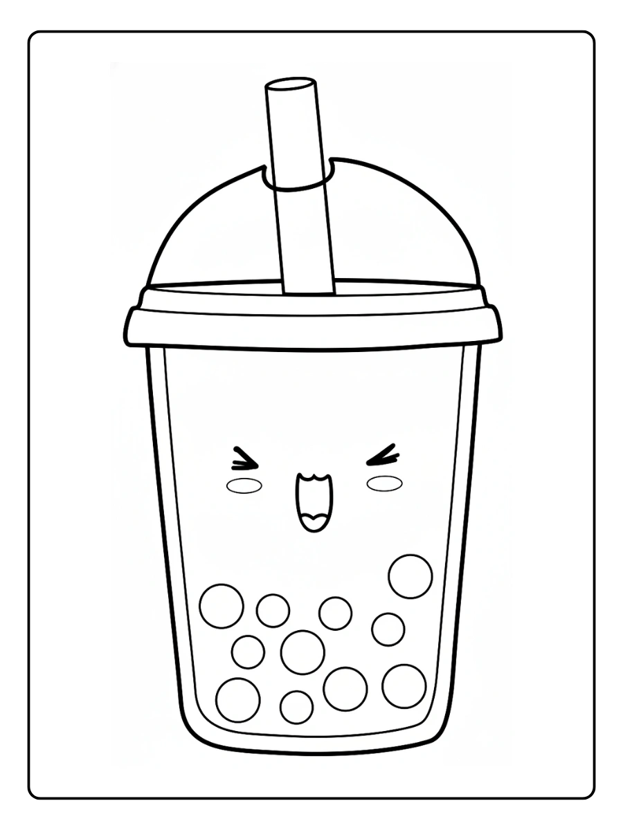 Coloriage Bubble Tea Kawaii (2)