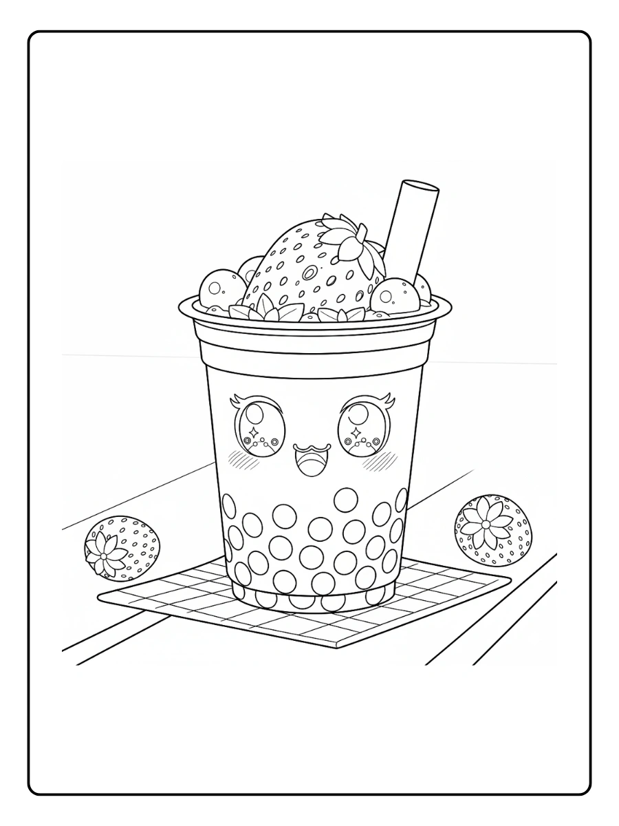 Coloriage Bubble Tea Kawaii (4)