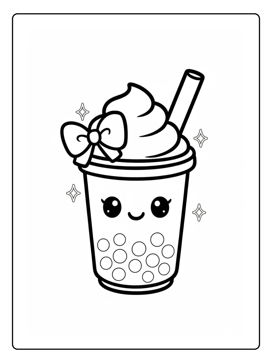 Coloriage Bubble Tea Kawaii (5)