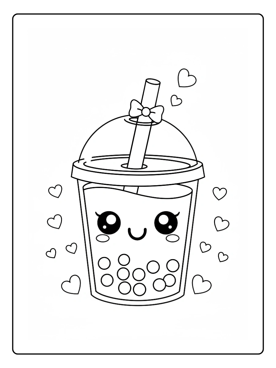 Coloriage Bubble Tea Kawaii (6)