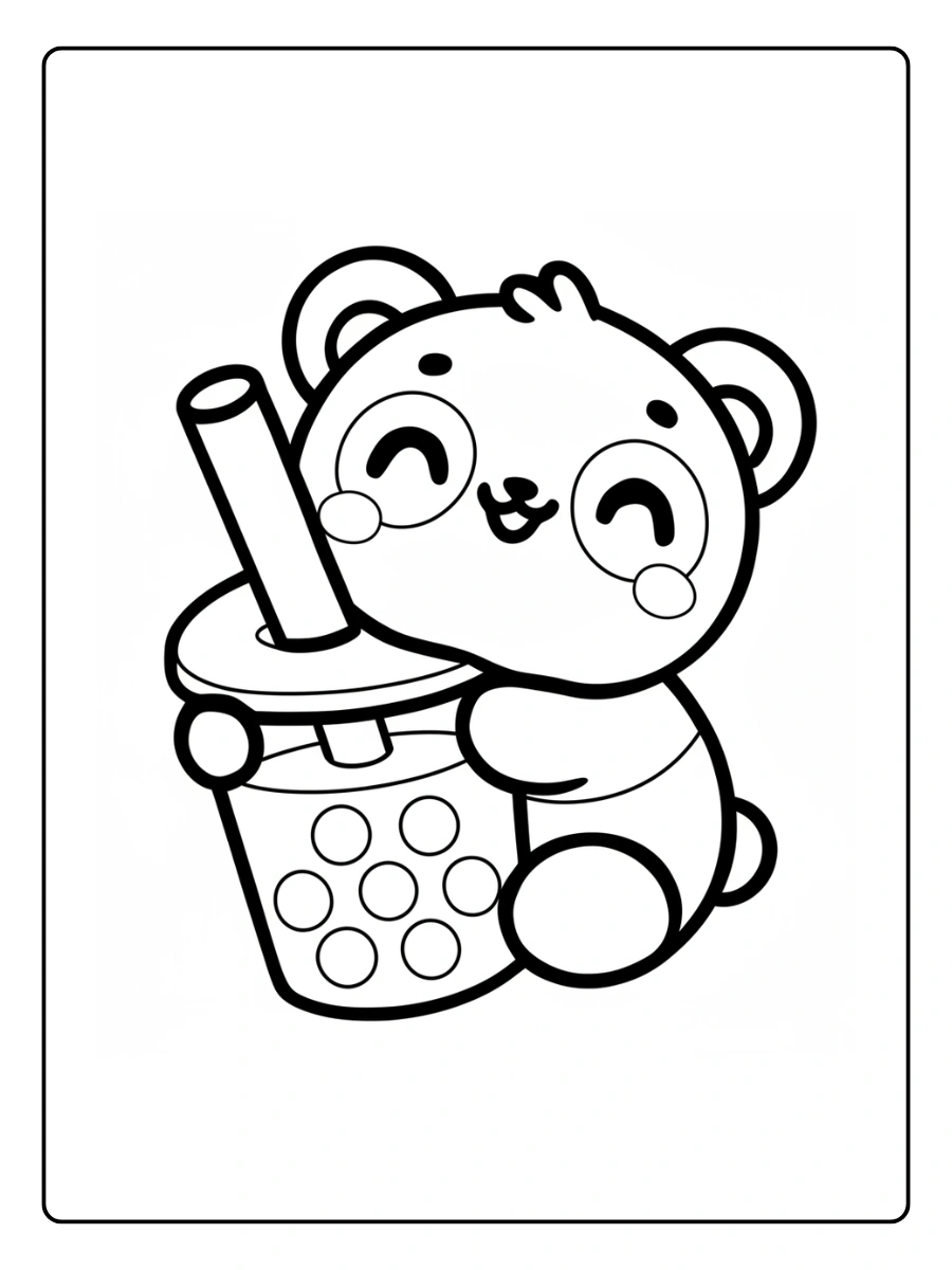 Coloriage Bubble Tea Kawaii (8)