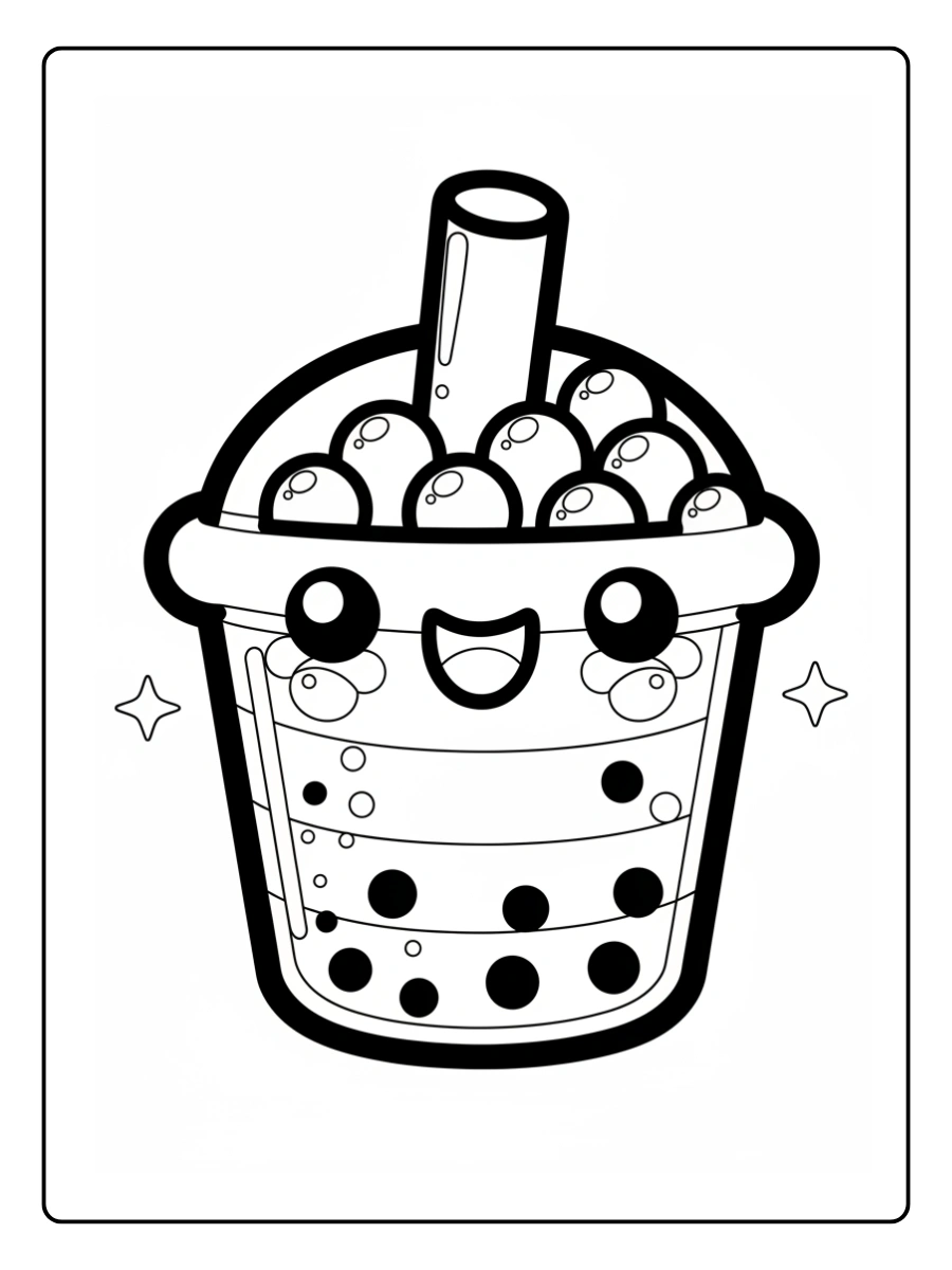 Coloriage Bubble Tea Kawaii (9)