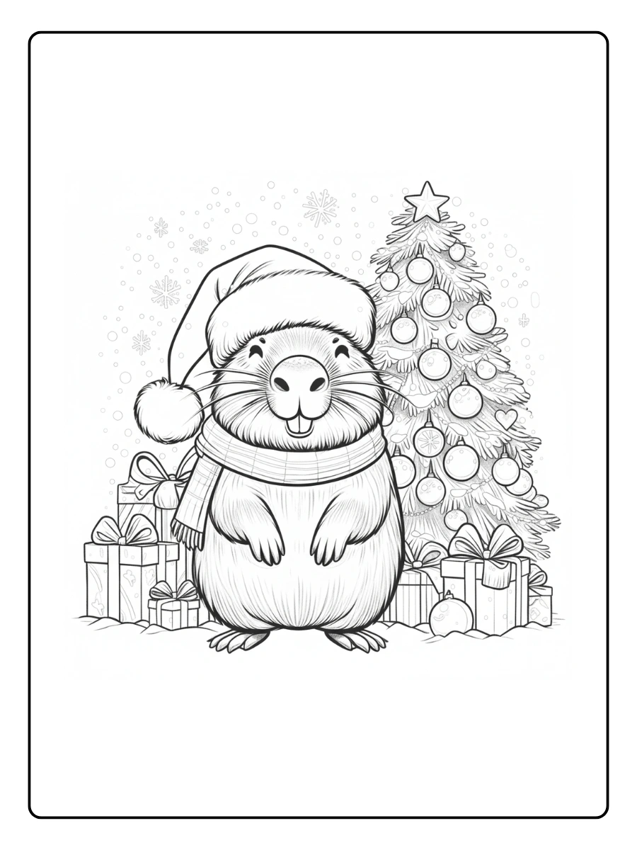 Coloriage Capybara Kawaii (1)