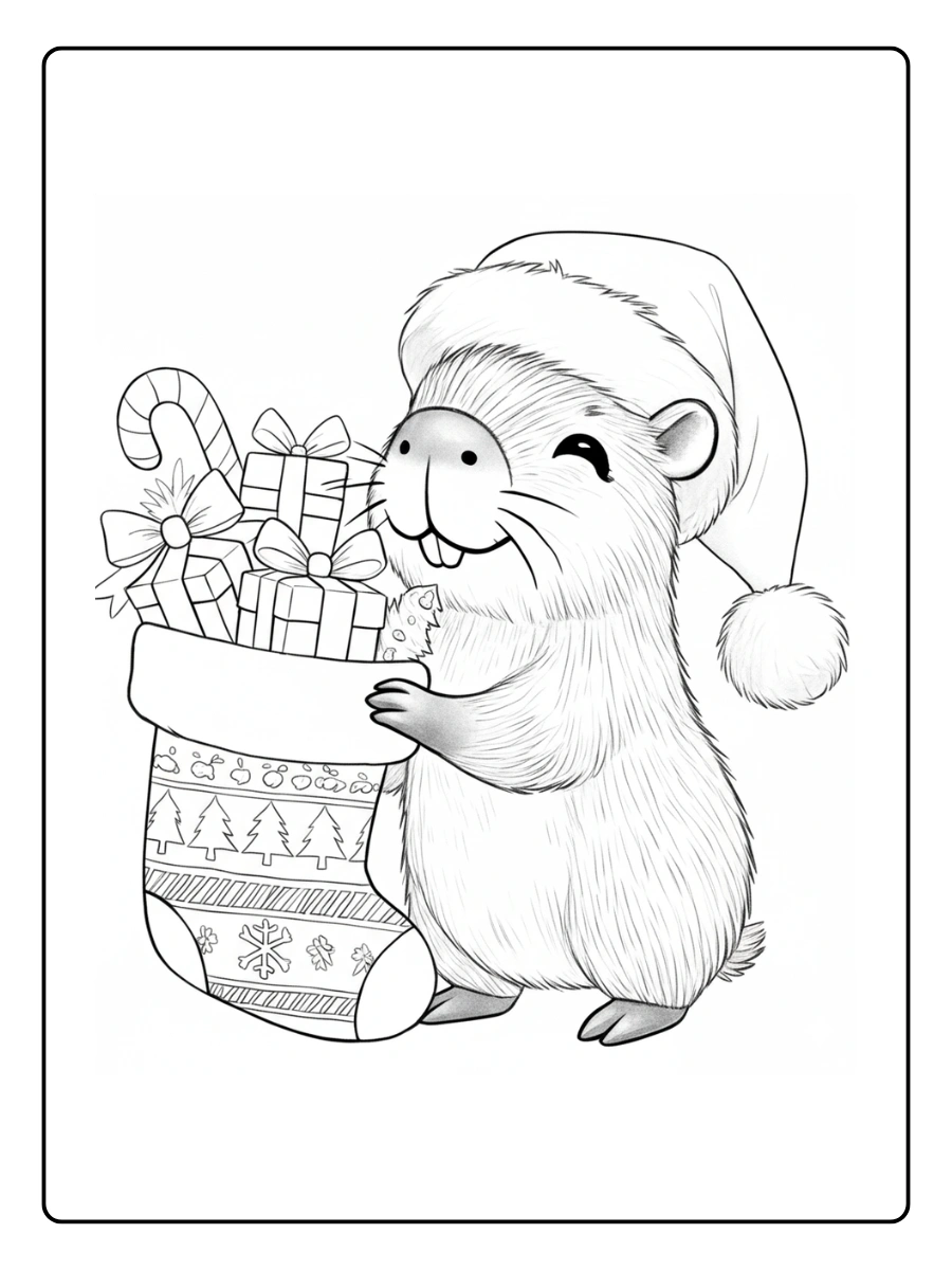 Coloriage Capybara Kawaii (10)