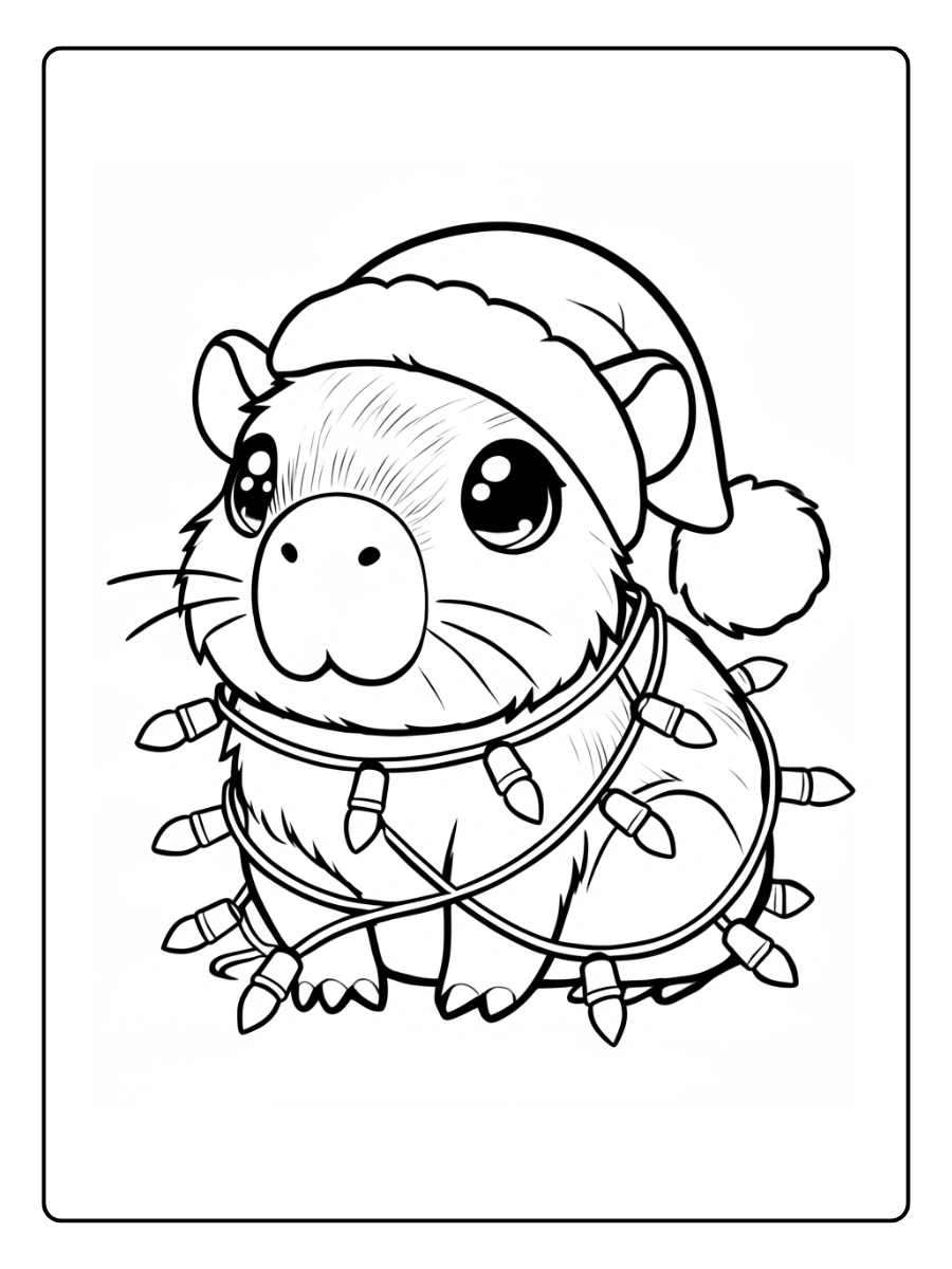 Coloriage Capybara Kawaii (2)