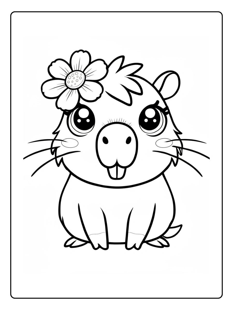 Coloriage Capybara Kawaii (3)