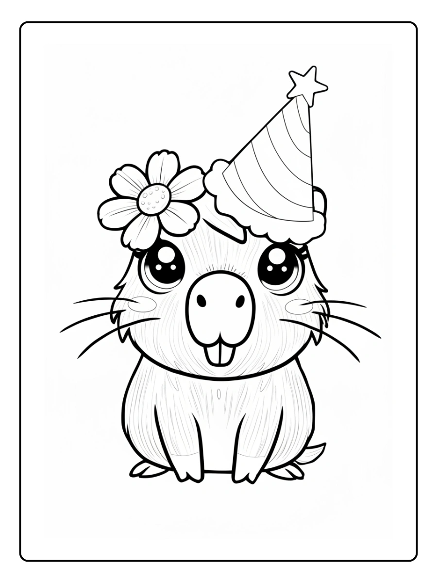 Coloriage Capybara Kawaii (6)