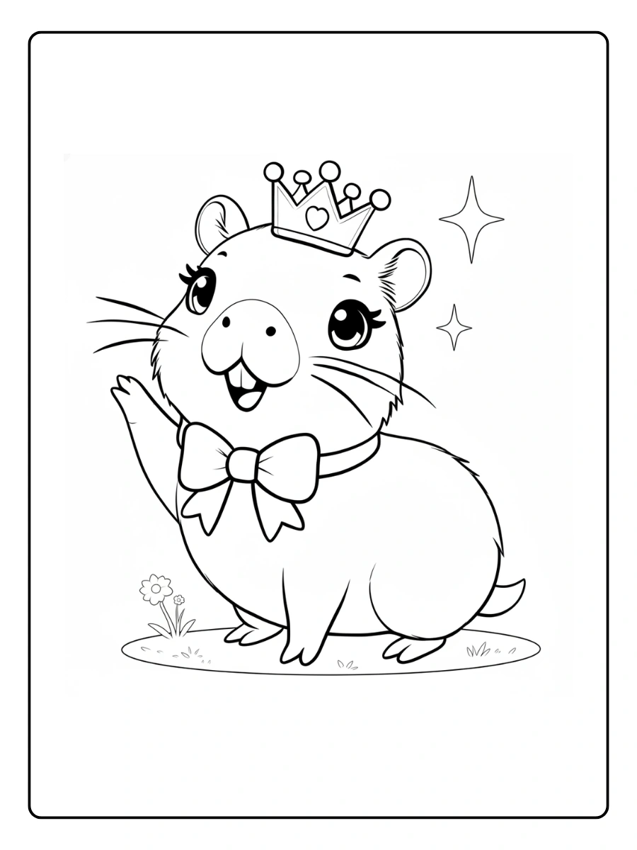 Coloriage Capybara Kawaii (9)
