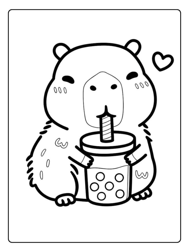 Coloriage Gratuit à Imprimer – Dessins à Colorier PDF & PNG 95 Coloriage capybara kawaii adorable