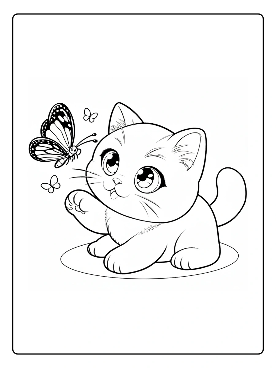 Coloriage Chaton Kawaii (1)