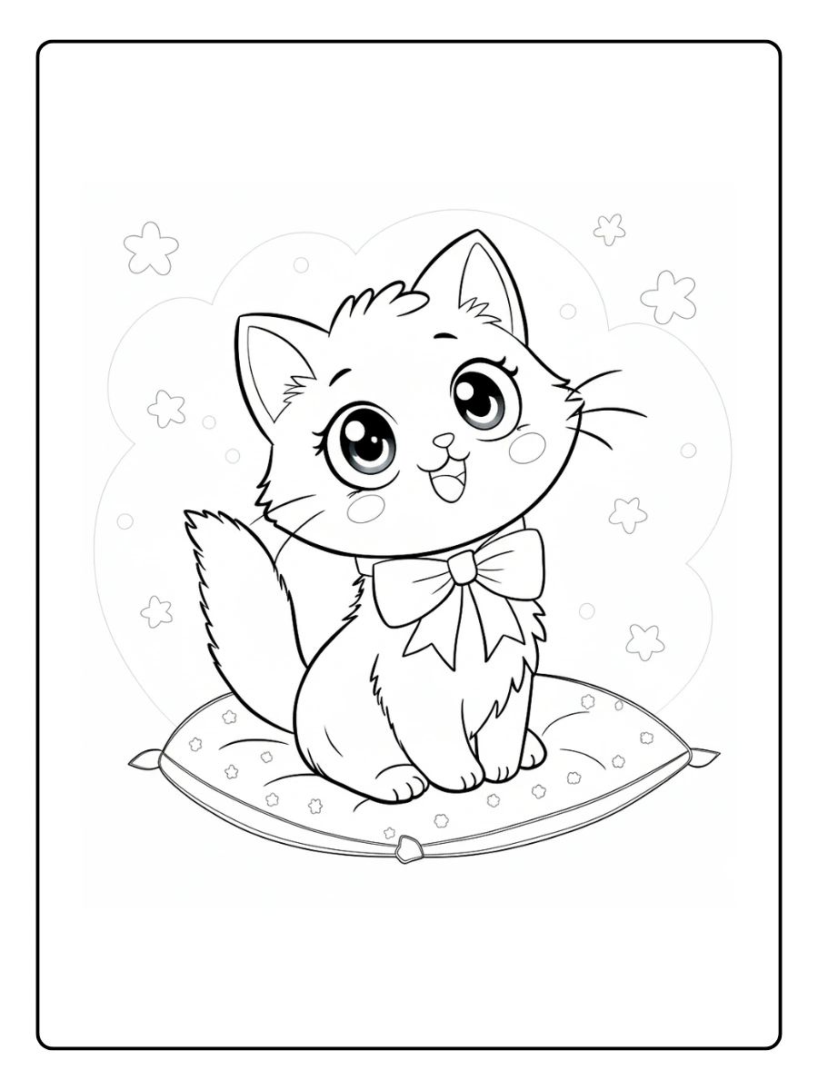 Coloriage Chaton Kawaii (2)