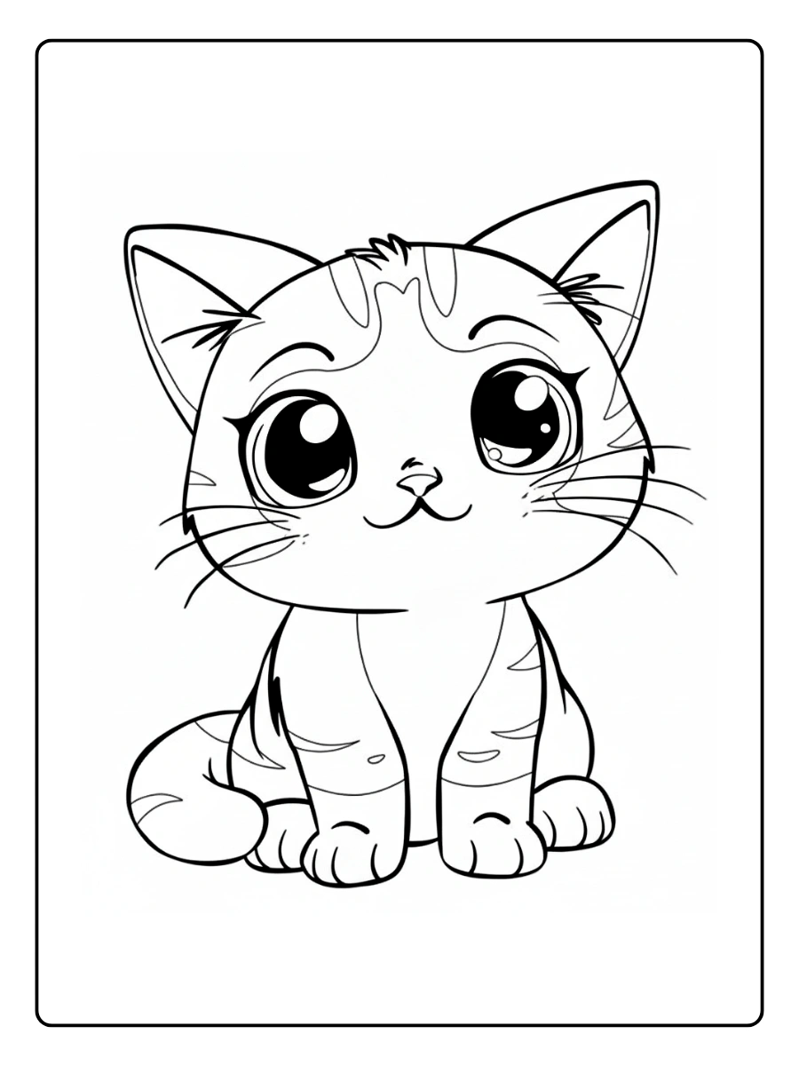 Coloriage Chaton Kawaii (5)