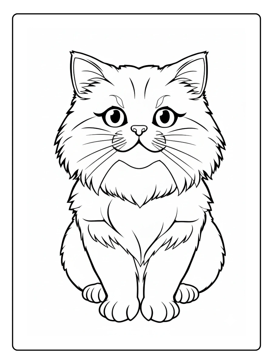 Coloriage Chaton Kawaii (9)