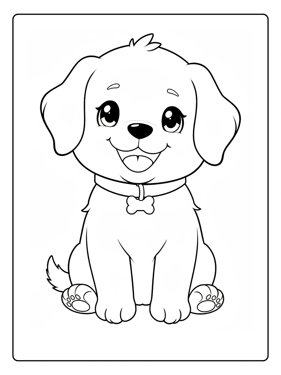 Coloriage Chien Kawaii (4)