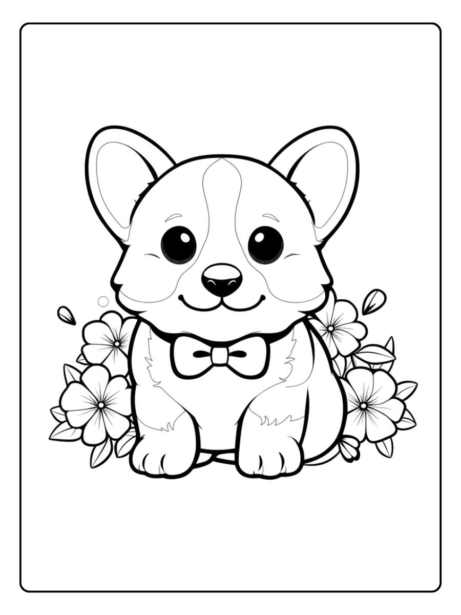 Coloriage Chien Kawaii L'Ami d'Aventure