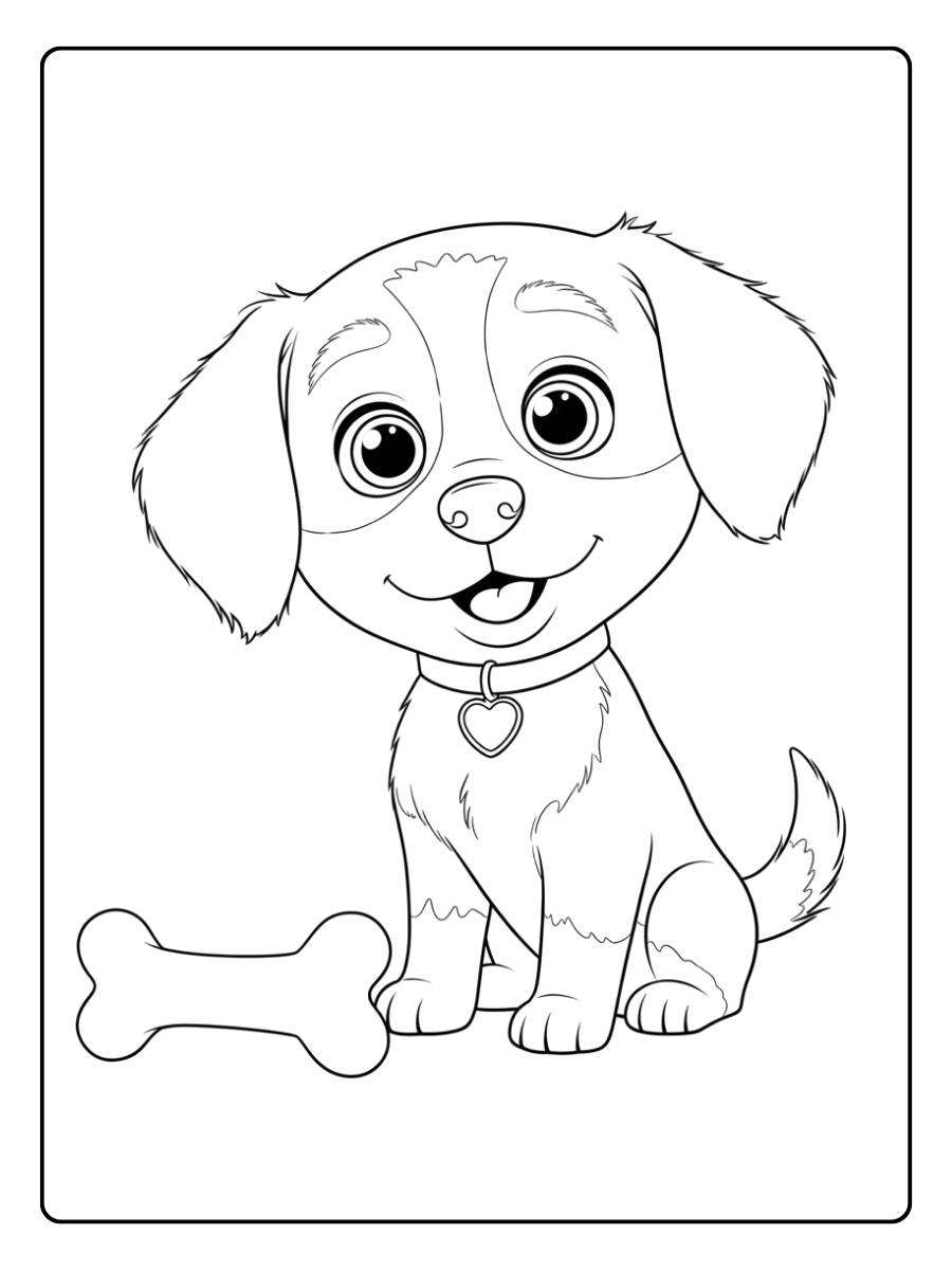 Coloriage Chien Kawaii Le Chiot Doux et Curieux