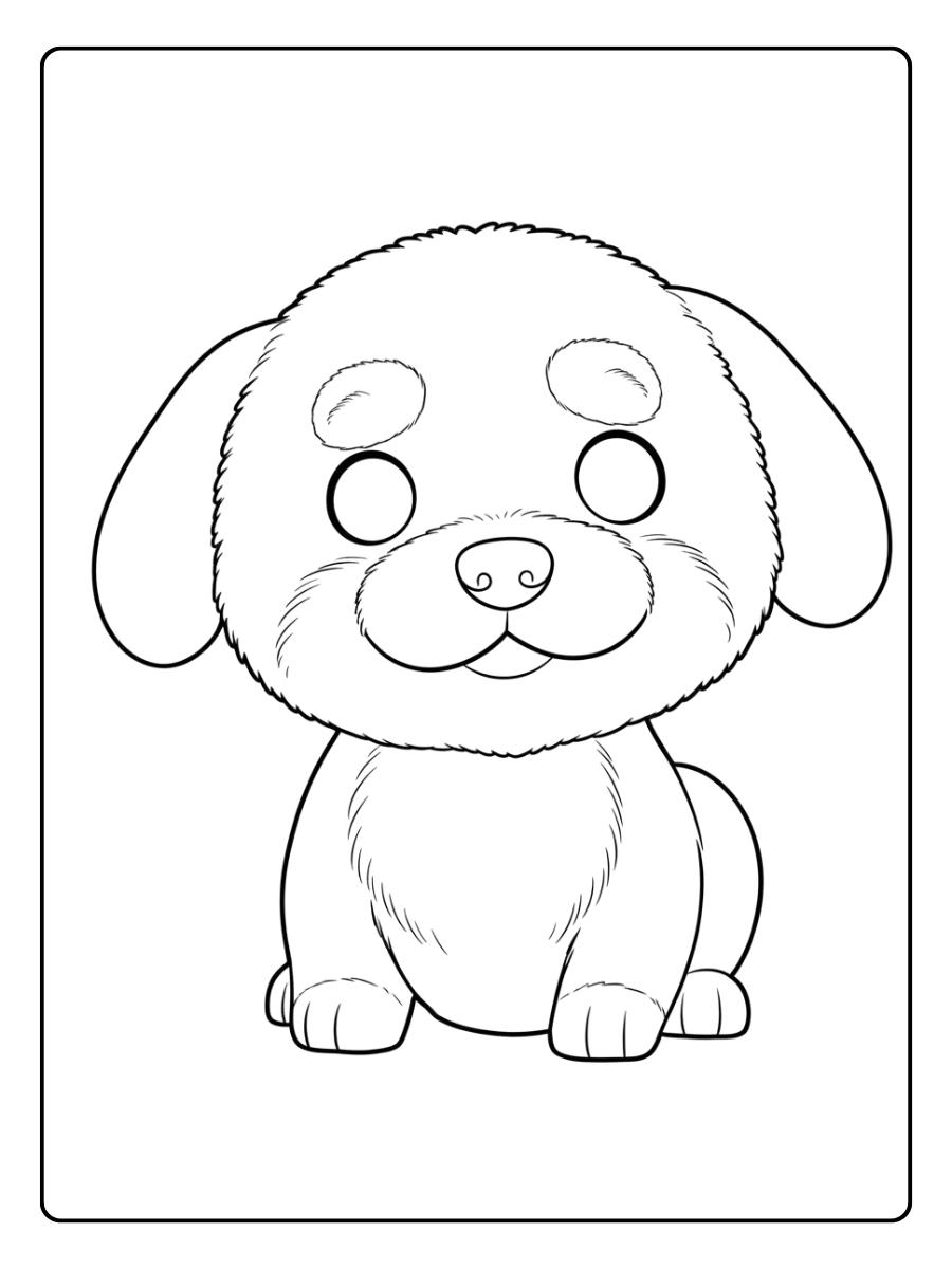Coloriage Chien Kawaii Petit Randonneur