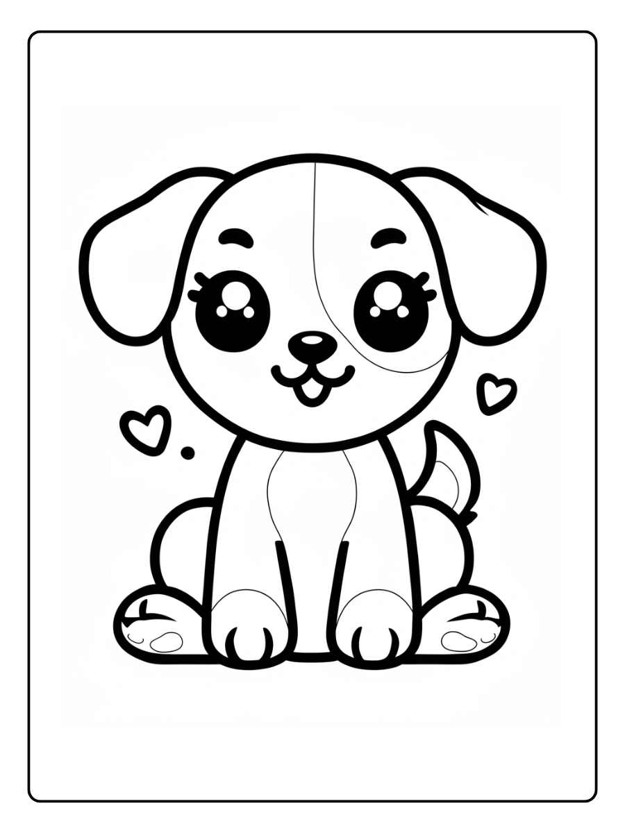 Coloriage Chiot Kawaii (5)
