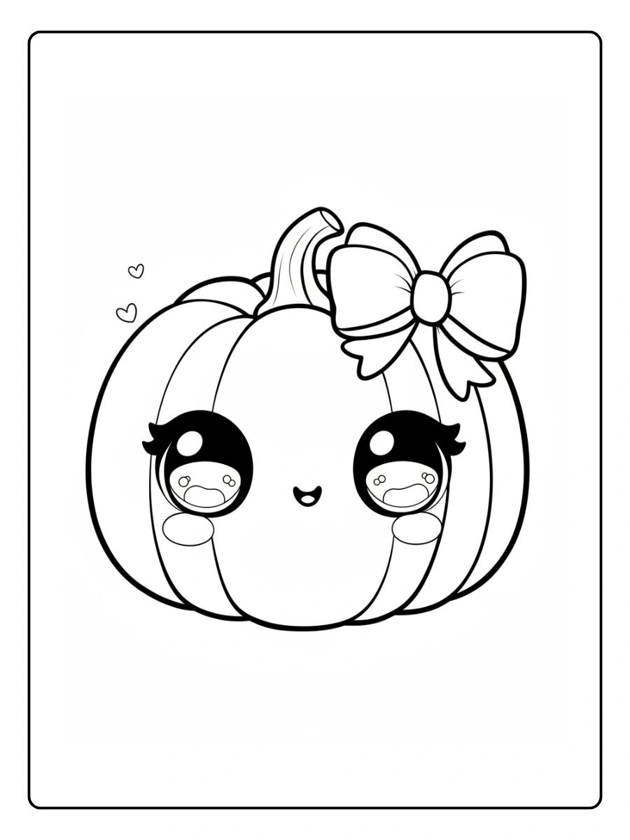 Coloriage Citrouille Kawaii (2)