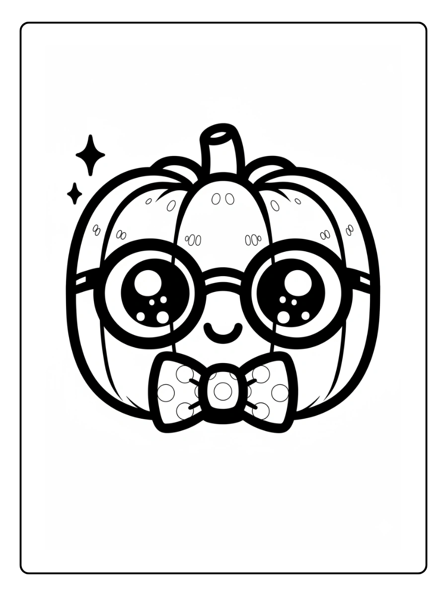 Coloriage Citrouille Kawaii (5)