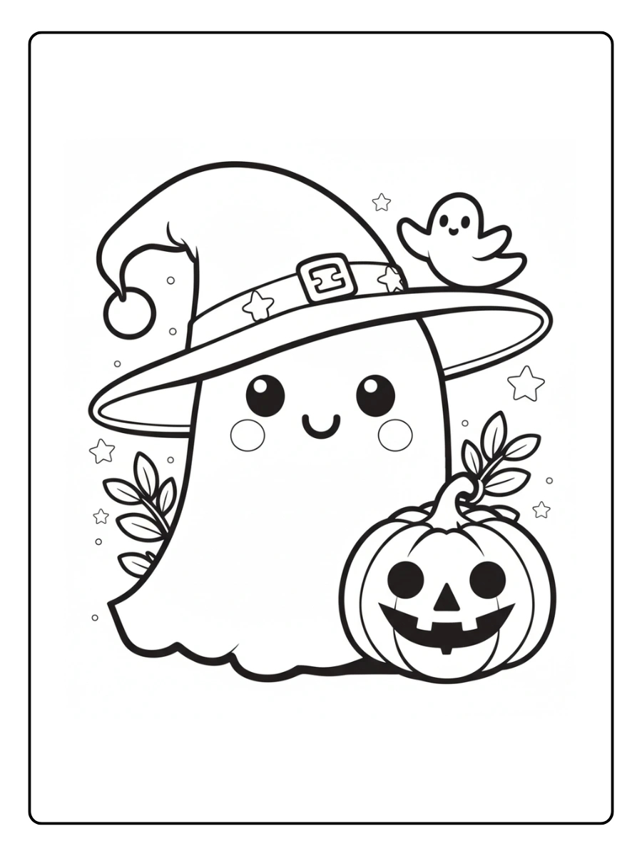 Coloriage Citrouille Kawaii (8)