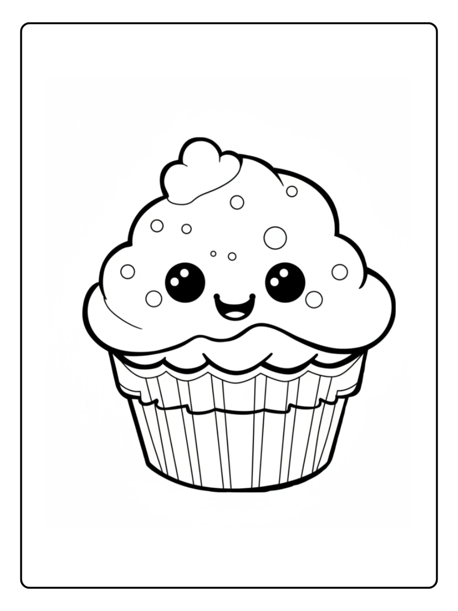 Coloriage Cupcake Kawaii (4)