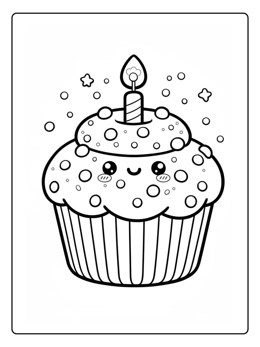 Coloriage Cupcake Kawaii (7)