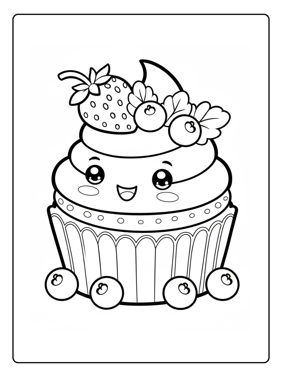 Coloriage Cupcake Kawaii (9)