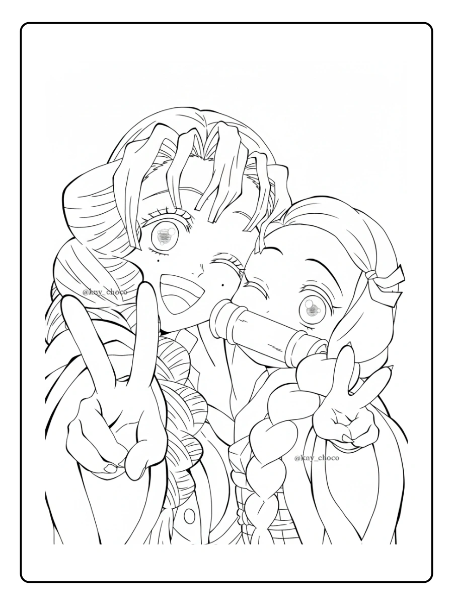 Coloriage Demon Slayer Kawaii (1)