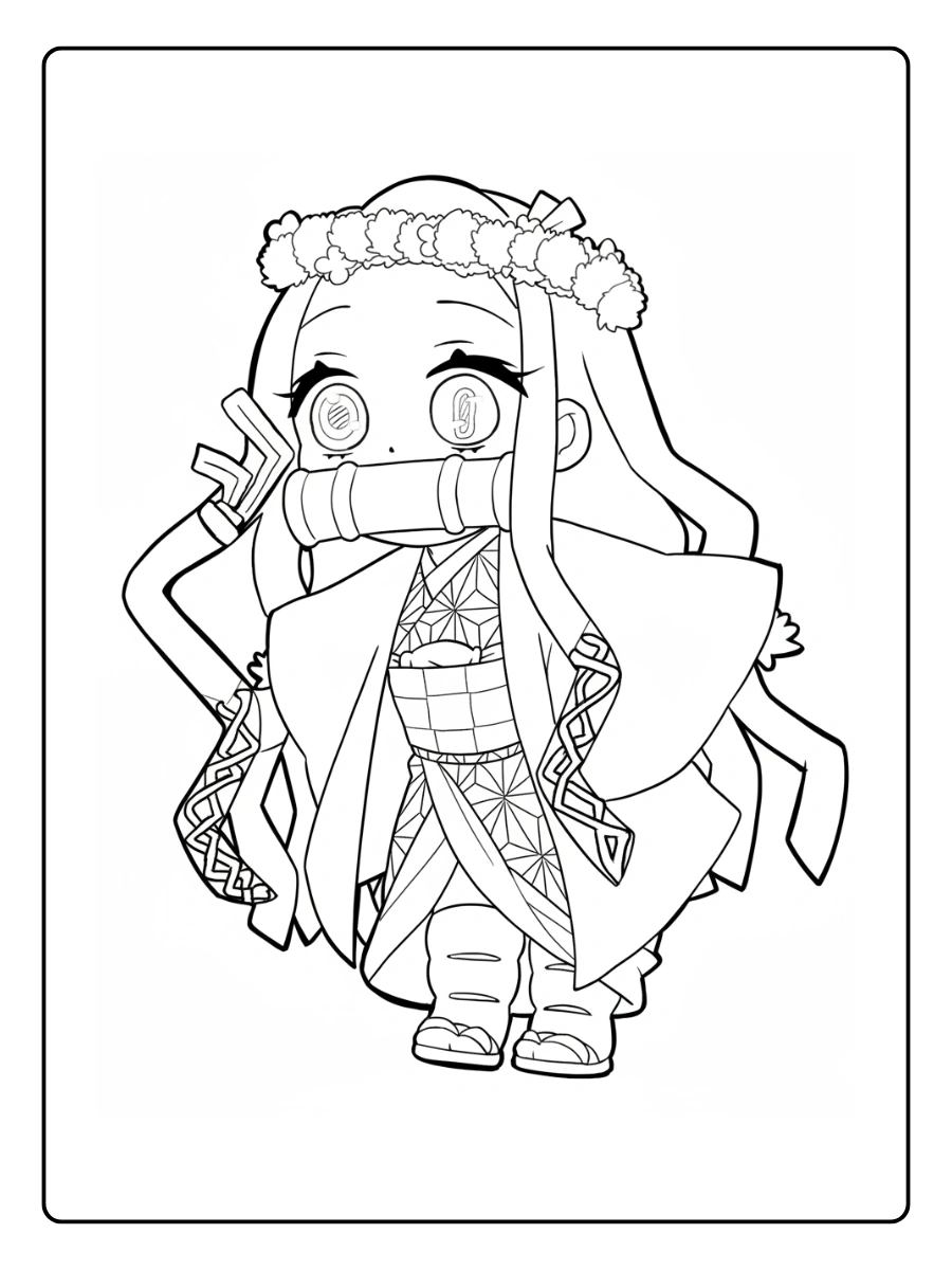 Coloriage Demon Slayer Kawaii (10)