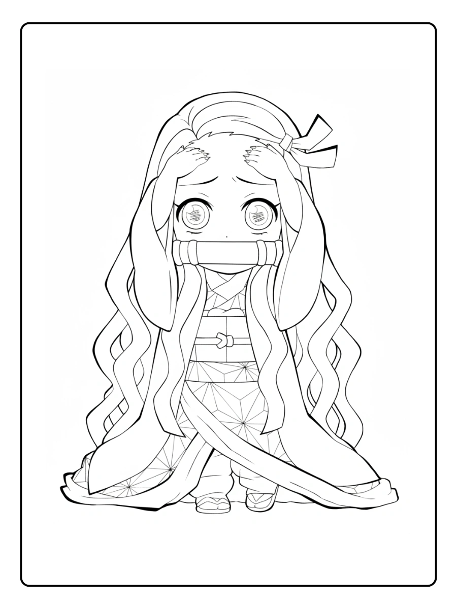 Coloriage Demon Slayer Kawaii (2)