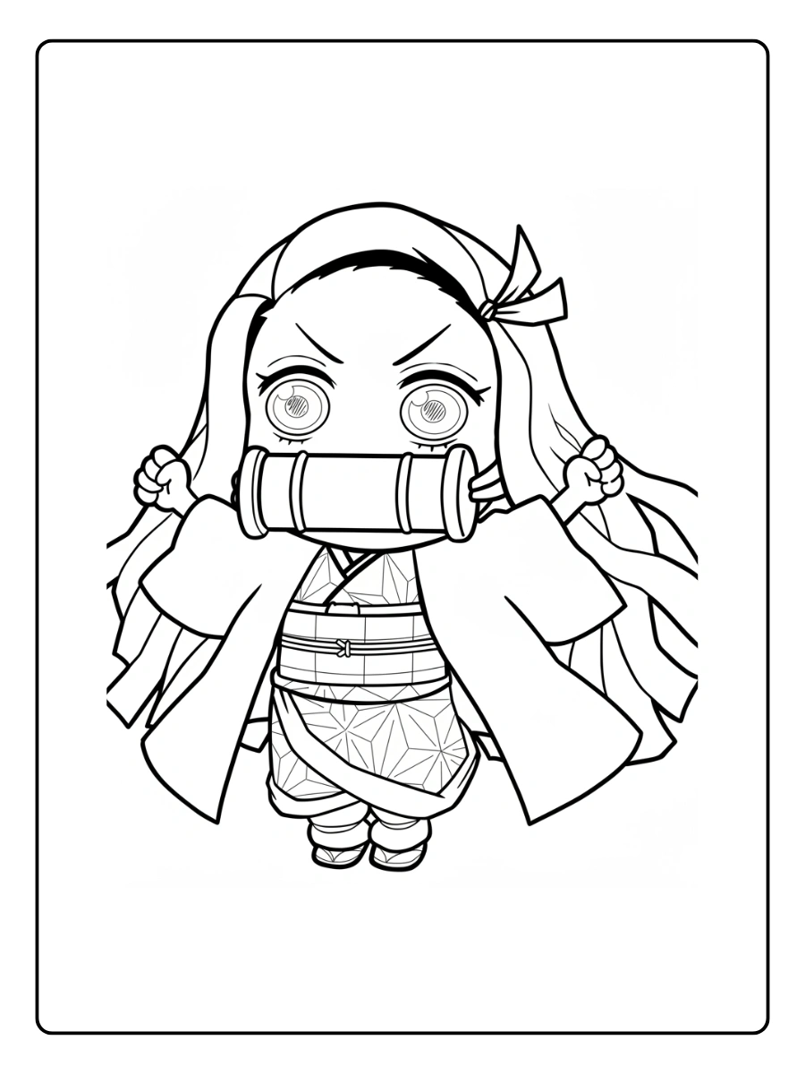 Coloriage Demon Slayer Kawaii (3)
