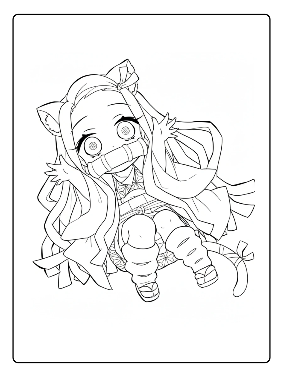 Coloriage Demon Slayer Kawaii (5)