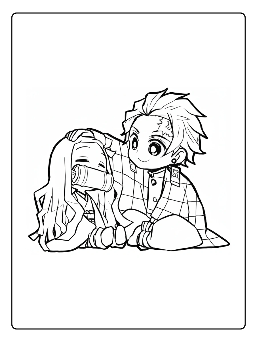 Coloriage Demon Slayer Kawaii (6)