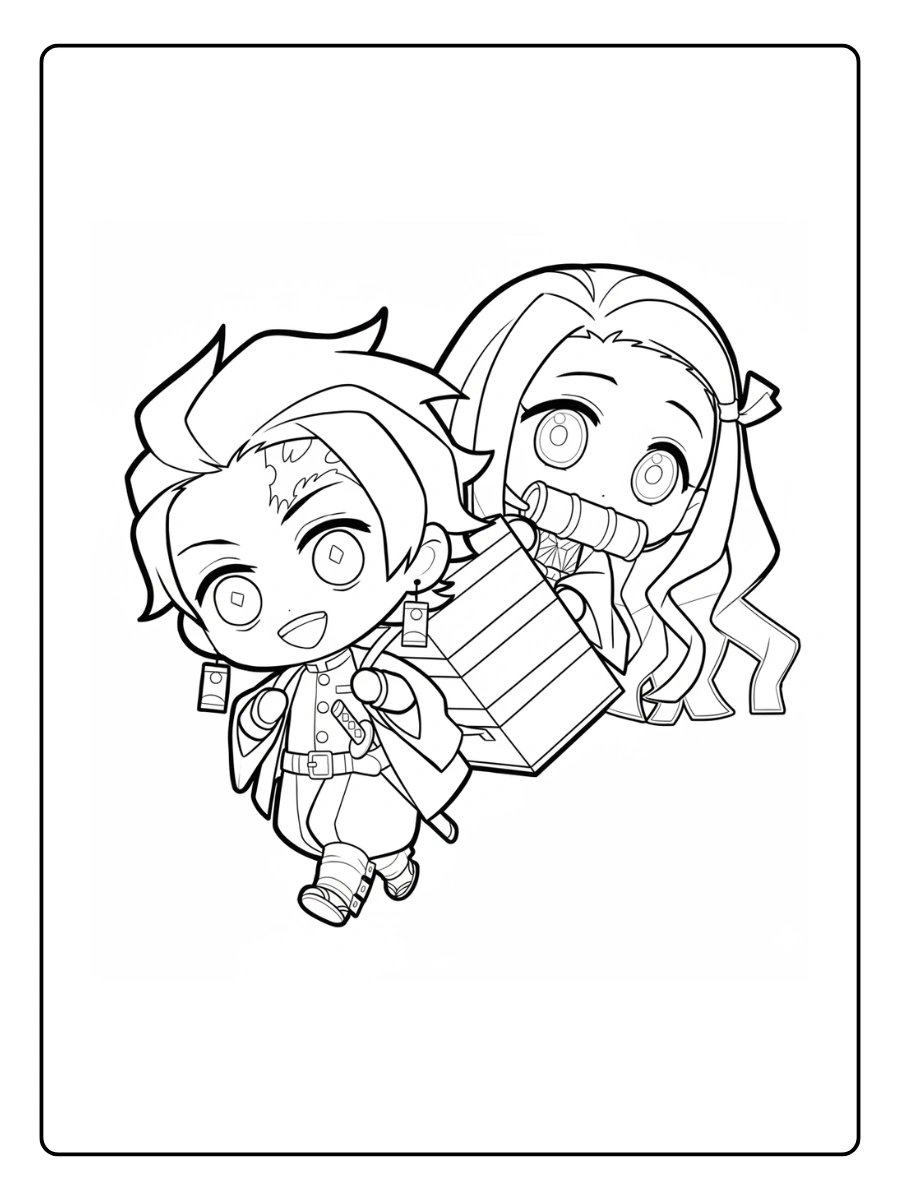 Coloriage Demon Slayer Kawaii (7)