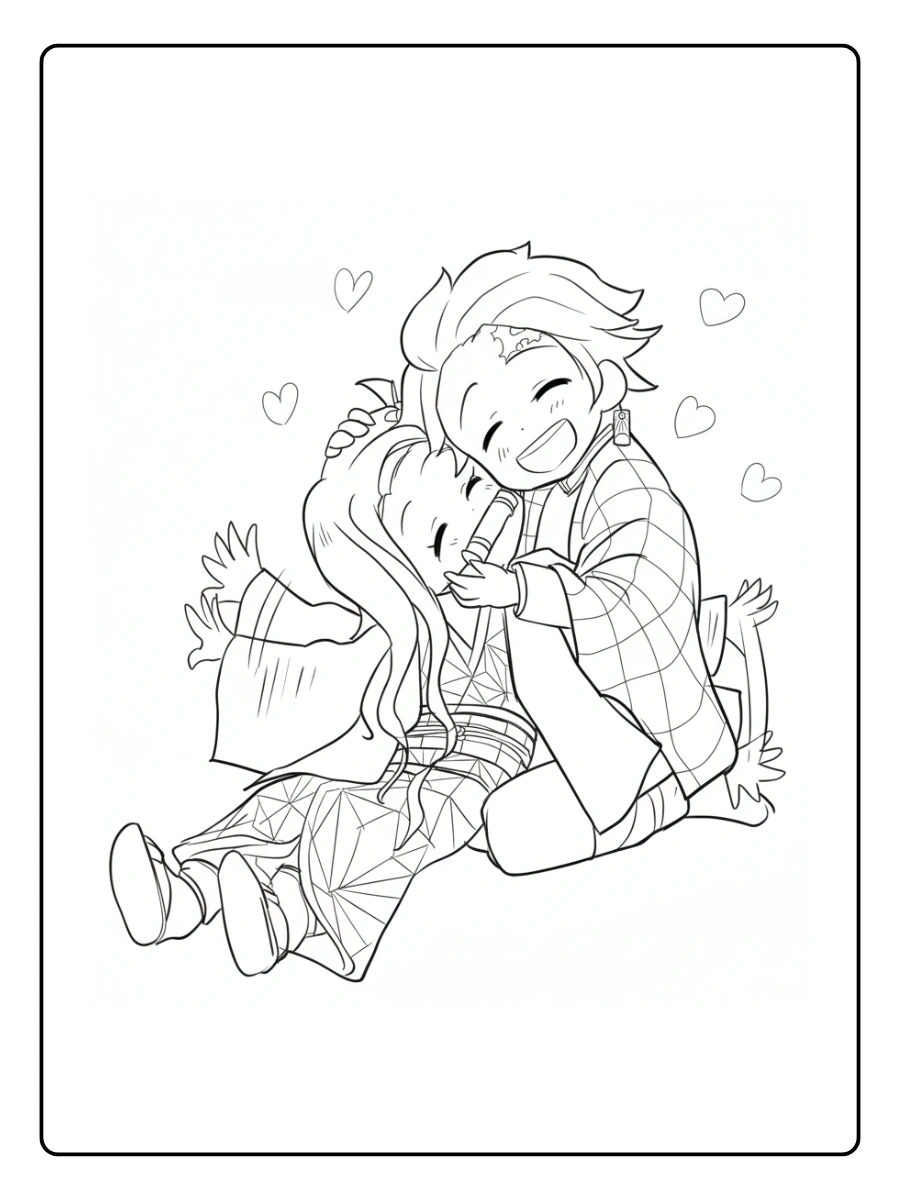 Coloriage Demon Slayer Kawaii (8)