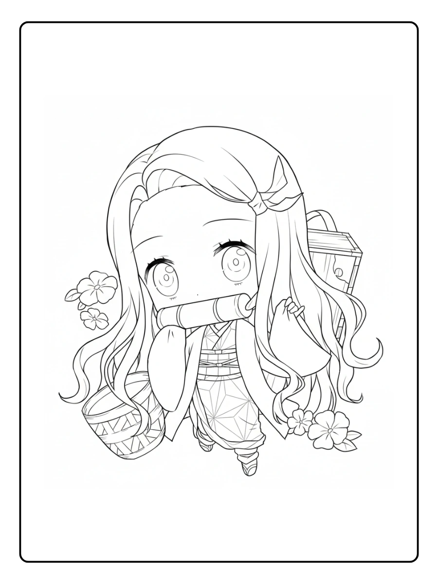 Coloriage Demon Slayer Kawaii (9)